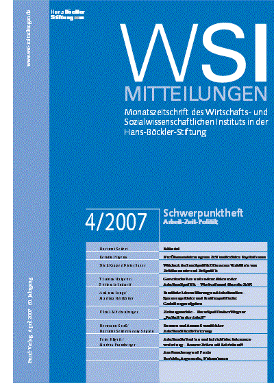 Cover of Volume: WSI-Mitteilungen Volume 60 (2007), Edition 4