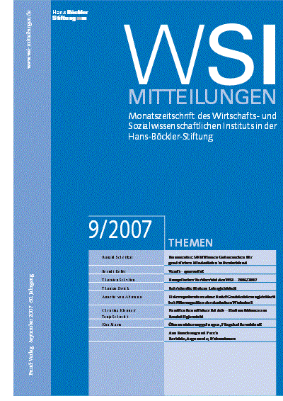 Cover of Volume: WSI-Mitteilungen Volume 60 (2007), Edition 9