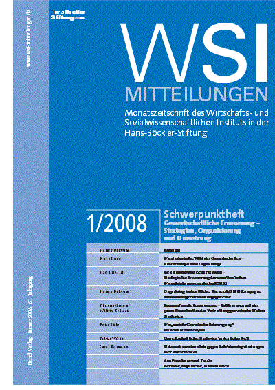 Cover of Volume: WSI-Mitteilungen Volume 61 (2008), Edition 1