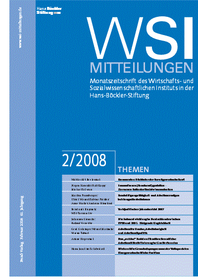 Cover of Volume: WSI-Mitteilungen Volume 61 (2008), Edition 2