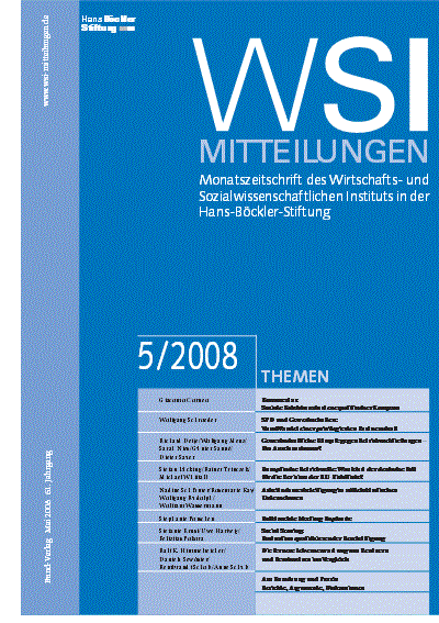 Cover of Volume: WSI-Mitteilungen Volume 61 (2008), Edition 5