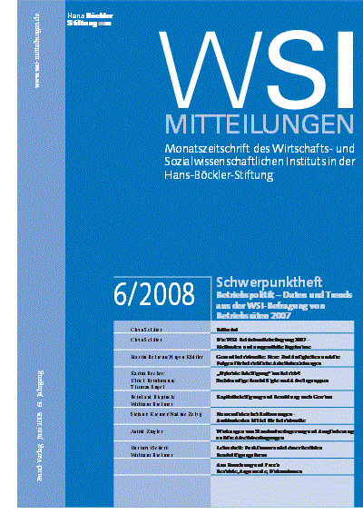Cover of Volume: WSI-Mitteilungen Volume 61 (2008), Edition 6