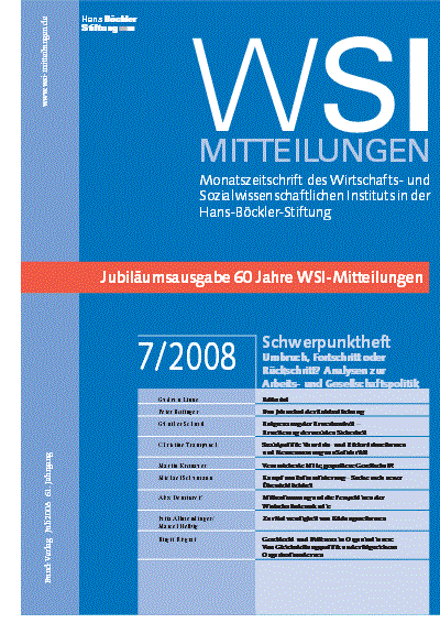 Cover of Volume: WSI-Mitteilungen Volume 61 (2008), Edition 7