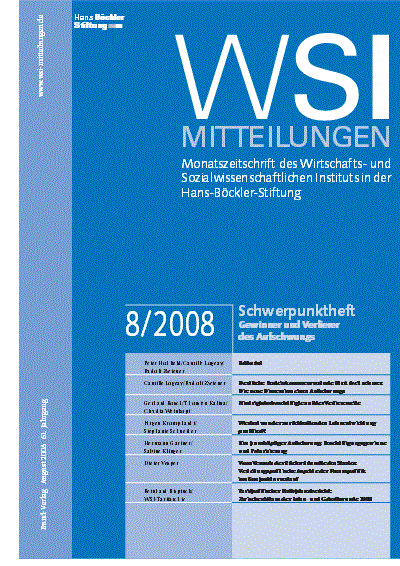 Cover of Volume: WSI-Mitteilungen Volume 61 (2008), Edition 8