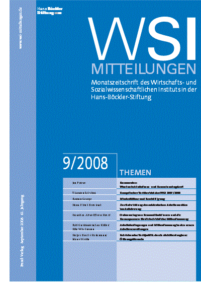 Cover of Volume: WSI-Mitteilungen Volume 61 (2008), Edition 9