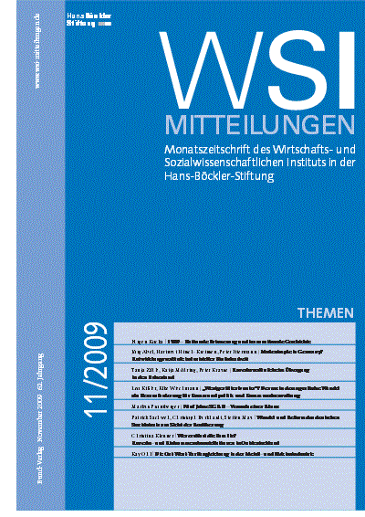 Cover of Volume: WSI-Mitteilungen Volume 62 (2009), Edition 11