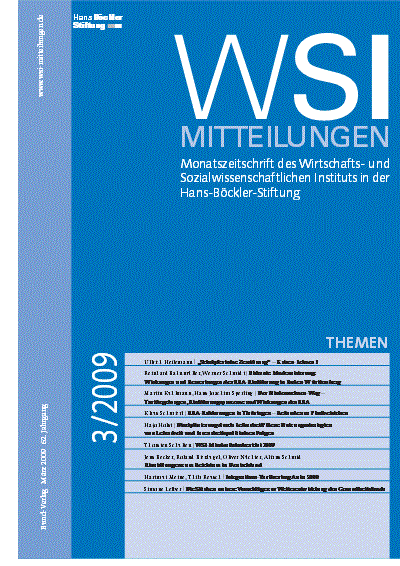 Cover of Volume: WSI-Mitteilungen Volume 62 (2009), Edition 3