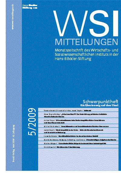 Cover der Ausgabe: WSI-Mitteilungen Jahrgang 62 (2009), Heft 5