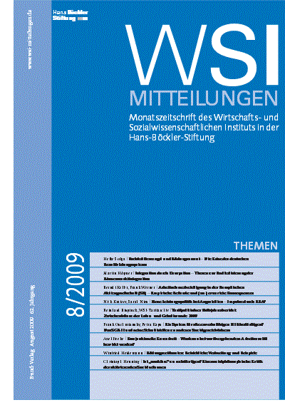 Cover of Volume: WSI-Mitteilungen Volume 62 (2009), Edition 8