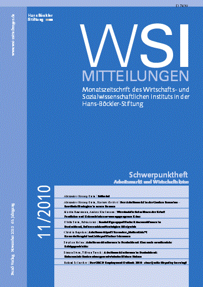 Cover of Volume: WSI-Mitteilungen Volume 63 (2010), Edition 11