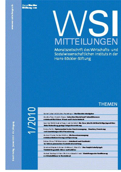 Cover of Volume: WSI-Mitteilungen Volume 63 (2010), Edition 1