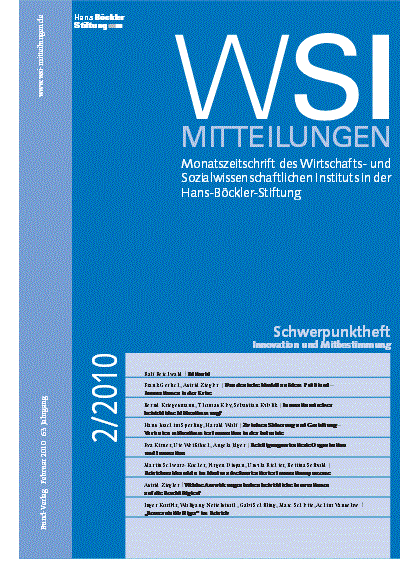 Cover of Volume: WSI-Mitteilungen Volume 63 (2010), Edition 2