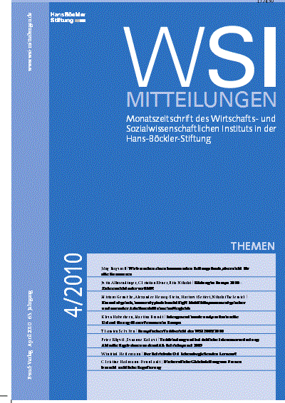 Cover of Volume: WSI-Mitteilungen Volume 63 (2010), Edition 4