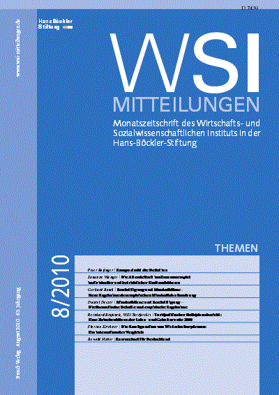 Cover of Volume: WSI-Mitteilungen Volume 63 (2010), Edition 8