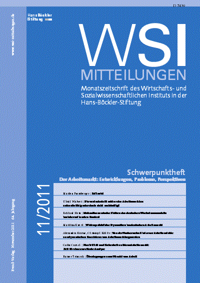 Cover of Volume: WSI-Mitteilungen Volume 64 (2011), Edition 11