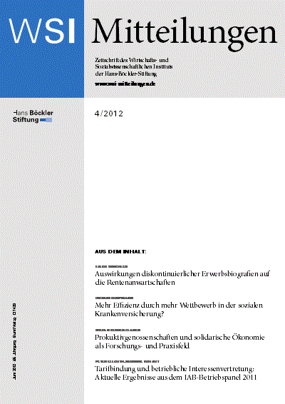 Cover of Volume: WSI-Mitteilungen Volume 65 (2012), Edition 4