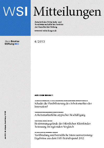 Cover of Volume: WSI-Mitteilungen Volume 66 (2013), Edition 4