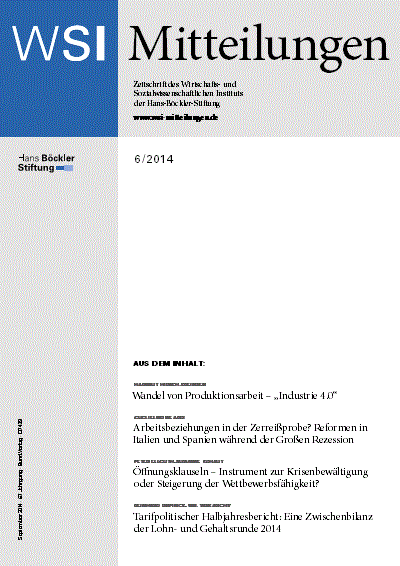 Cover of Volume: WSI-Mitteilungen Volume 67 (2014), Edition 6