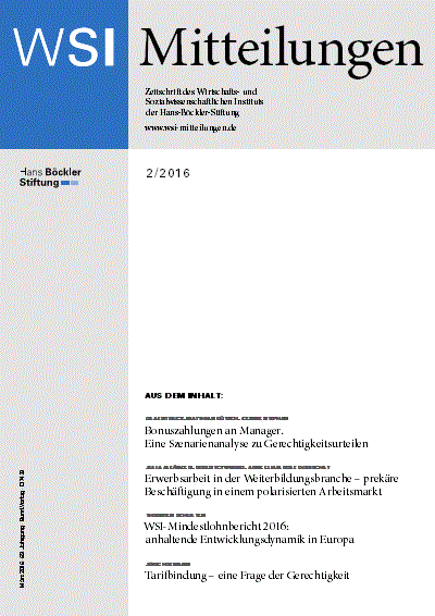 Cover of Volume: WSI-Mitteilungen Volume 69 (2016), Edition 2
