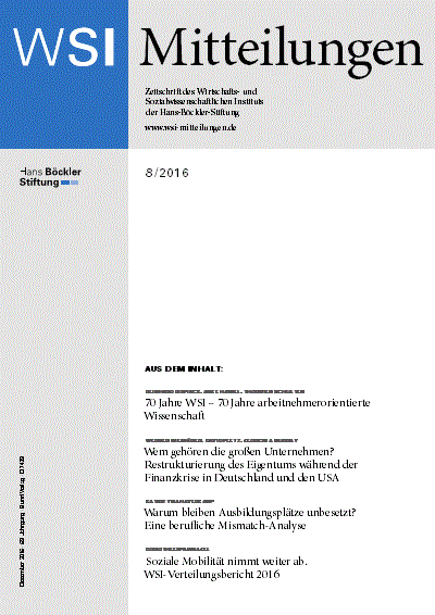 Cover of Volume: WSI-Mitteilungen Volume 69 (2016), Edition 8