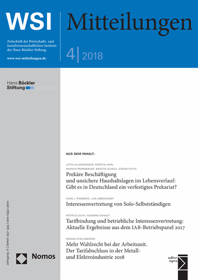 Cover of Volume: WSI-Mitteilungen Volume 71 (2018), Edition 4