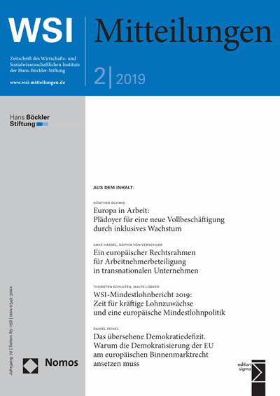 Cover of Volume: WSI-Mitteilungen Volume 72 (2019), Edition 2