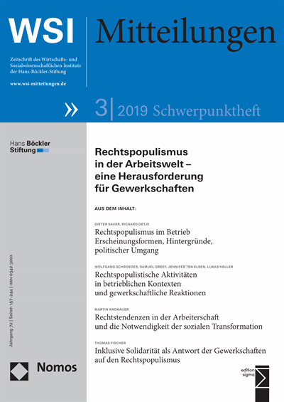 Cover of Volume: WSI-Mitteilungen Volume 72 (2019), Edition 3