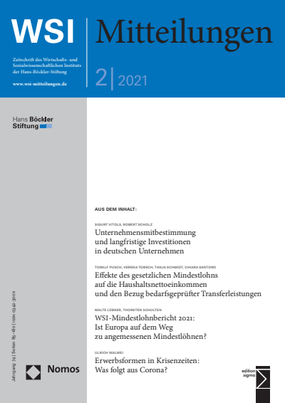 Cover of Volume: WSI-Mitteilungen Volume 74 (2021), Edition 2