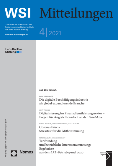 Cover of Volume: WSI-Mitteilungen Volume 74 (2021), Edition 4