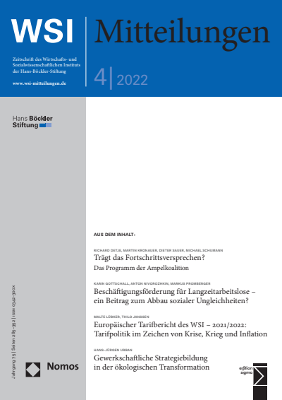 Cover of Volume: WSI-Mitteilungen Volume 75 (2022), Edition 4