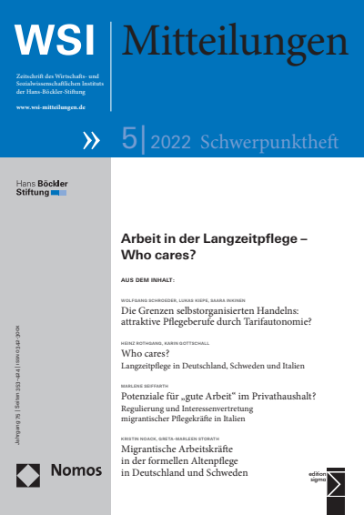 Cover der Ausgabe: WSI-Mitteilungen Jahrgang 75 (2022), Heft 5