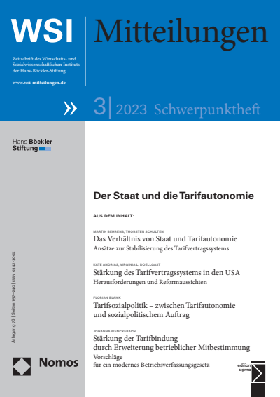 Cover der Ausgabe: WSI-Mitteilungen Jahrgang 76 (2023), Heft 3