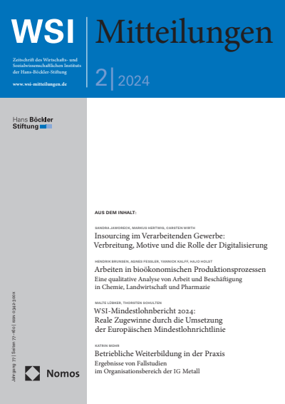 Cover of Volume: WSI-Mitteilungen Volume 77 (2024), Edition 2