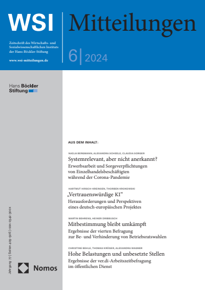 Cover of Volume: WSI-Mitteilungen Volume 77 (2024), Edition 6