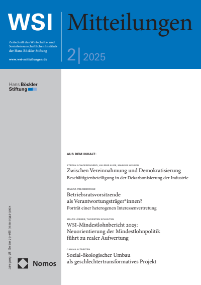 Cover of Volume: WSI-Mitteilungen Volume 78 (2025), Edition 2