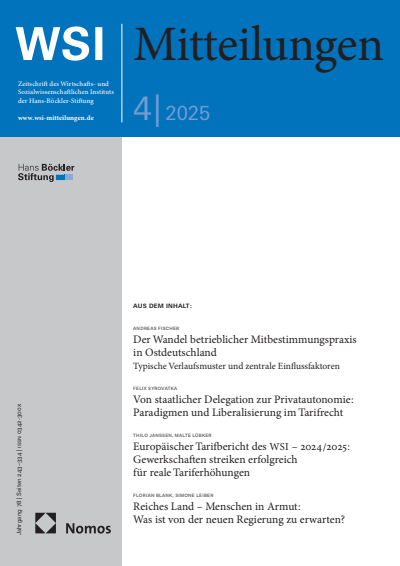 Cover of Volume: WSI-Mitteilungen Volume 78 (2025), Edition 4