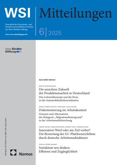 Cover of Volume: WSI-Mitteilungen Volume 78 (2025), Edition 6