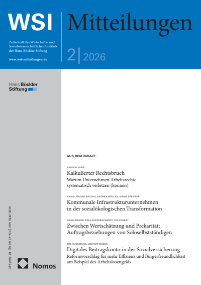 Cover der Ausgabe: WSI-Mitteilungen Jahrgang 79 (2026), Heft 2