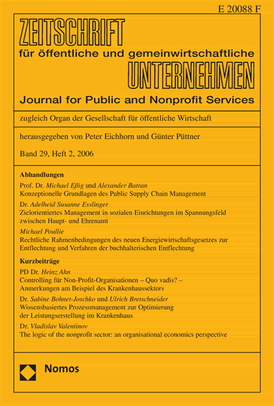 Cover of Volume: ZögU Zeitschrift für öffentliche und gemeinwirtschaftliche Unternehmen Volume 29 (2006), Edition 2