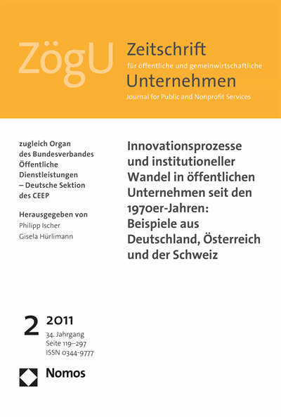 Cover der Ausgabe: ZögU Zeitschrift für öffentliche und gemeinwirtschaftliche Unternehmen Jahrgang 34 (2011), Heft 2