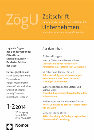 Cover der Ausgabe: ZögU Zeitschrift für öffentliche und gemeinwirtschaftliche Unternehmen Jahrgang 37 (2014), Heft 1-2