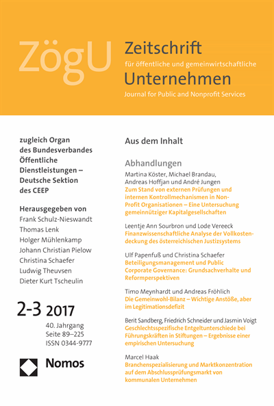 Cover of Volume: ZögU Zeitschrift für öffentliche und gemeinwirtschaftliche Unternehmen Volume 40 (2017), Edition 2-3