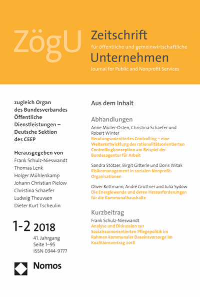 Cover of Volume: ZögU Zeitschrift für öffentliche und gemeinwirtschaftliche Unternehmen Volume 41 (2018), Edition 1-2
