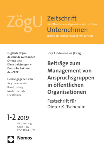 Cover of Volume: ZögU Zeitschrift für öffentliche und gemeinwirtschaftliche Unternehmen Volume 42 (2019), Edition 1-2