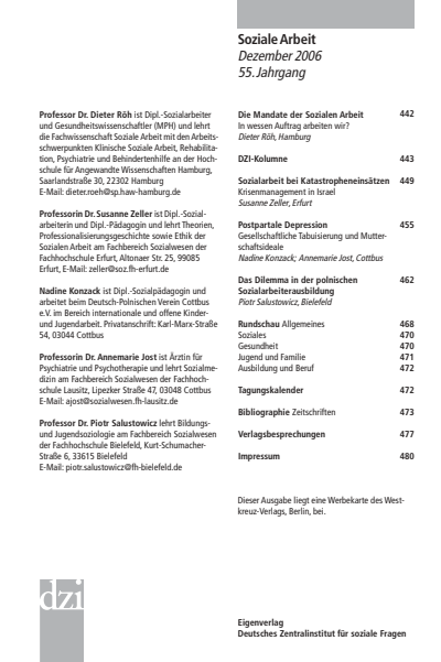 Cover of Volume: Soziale Arbeit Volume 55 (2006), Edition 12