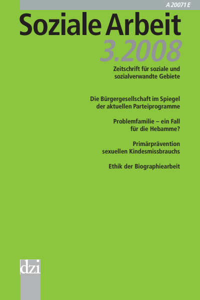 Cover der Ausgabe: Soziale Arbeit Jahrgang 57 (2008), Heft 3