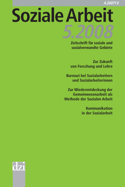 Cover der Ausgabe: Soziale Arbeit Jahrgang 57 (2008), Heft 5