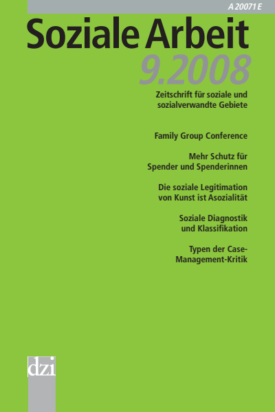 Cover der Ausgabe: Soziale Arbeit Jahrgang 57 (2008), Heft 9
