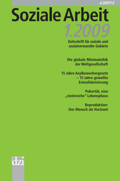 Cover der Ausgabe: Soziale Arbeit Jahrgang 58 (2009), Heft 1