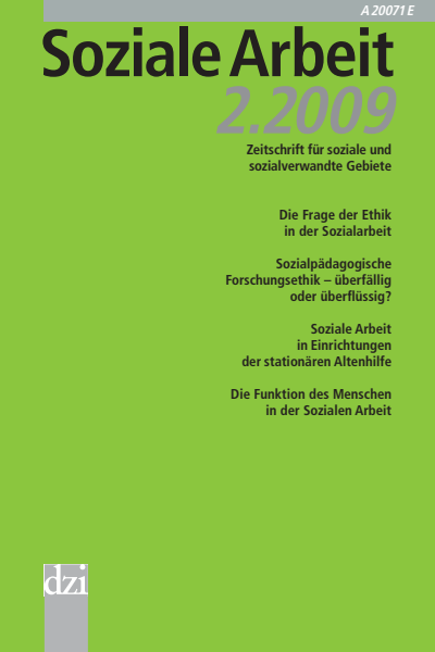 Cover der Ausgabe: Soziale Arbeit Jahrgang 58 (2009), Heft 2
